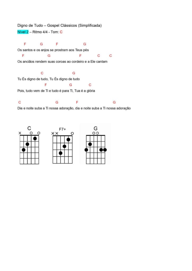 Ebook TOQUE JÁ - 50 Louvores Fáceis CIFRA 2 TINY